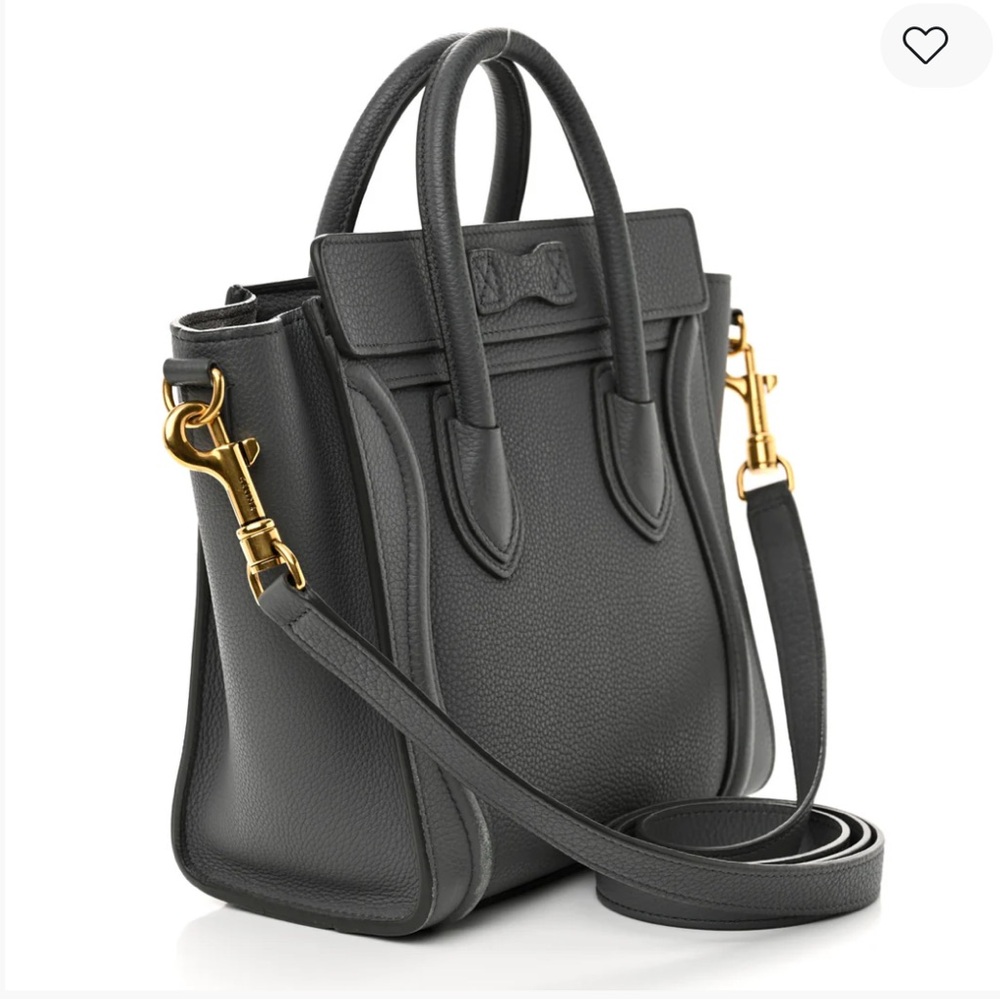 Celine Charcoal Leather Satchel - Picture 3 of 4